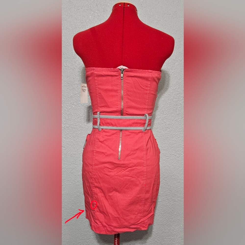 Coral Pink with White Trim Dress - Picture 4 of 5